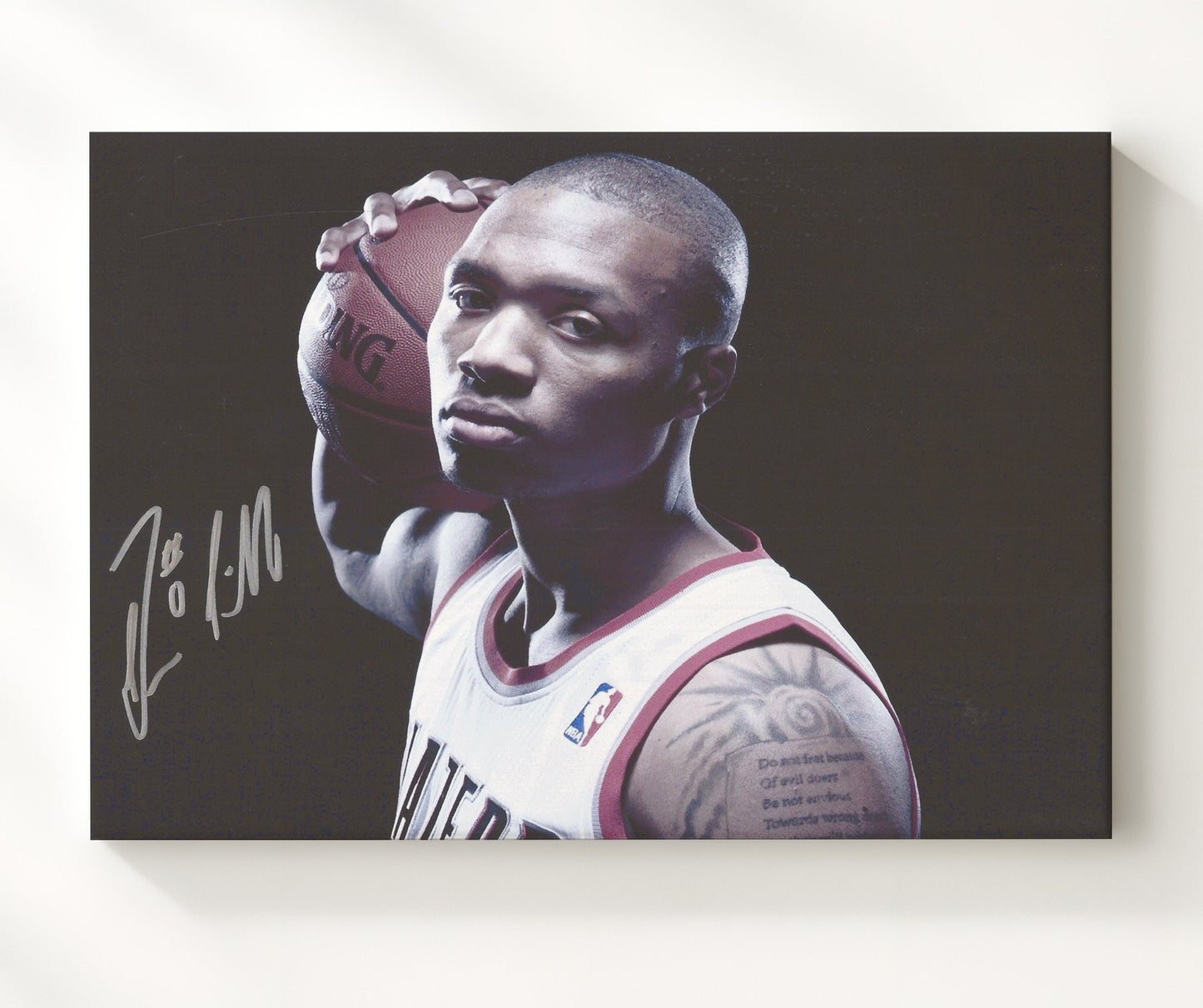 Damian Lillard Dame Time Focus Basketball Wall Art 20x24 Canvas basketball wall art print