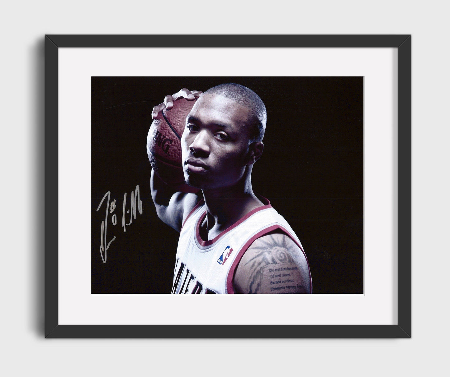 Damian Lillard Dame Time Focus Basketball Wall Art 16x20 Gallery Frame basketball wall art print