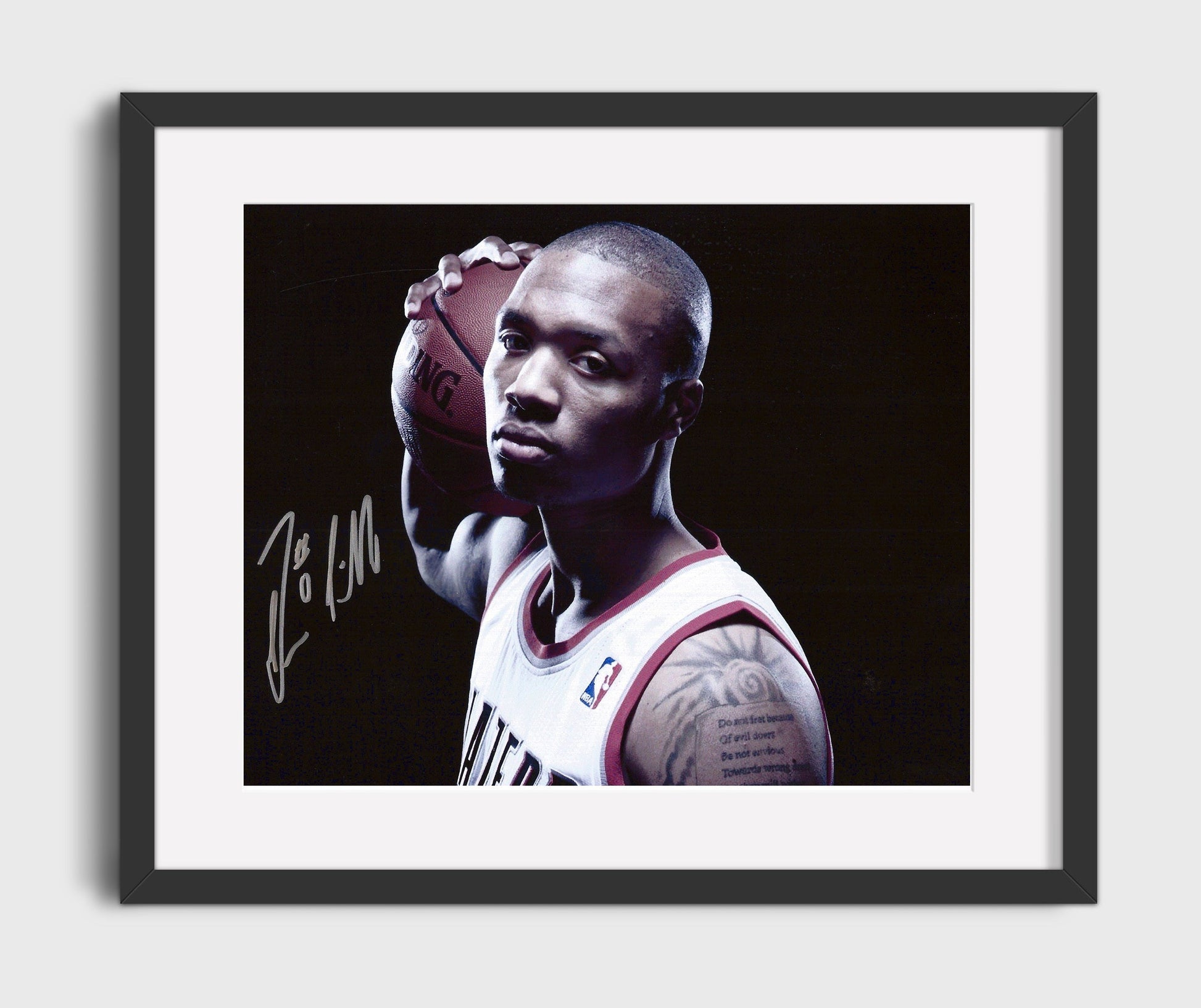Damian Lillard Dame Time Focus Basketball Wall Art 16x20 Gallery Frame basketball wall art print