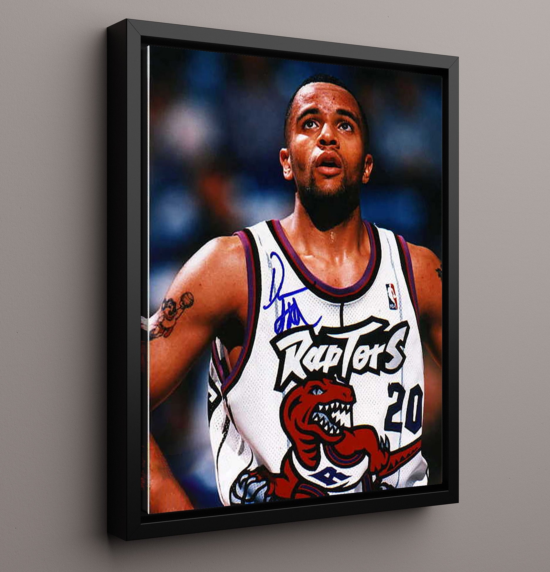 Damon Stoudamire Raptors Expansion Era Spotlight basketball print - 16x20 Framed Canvas wall art