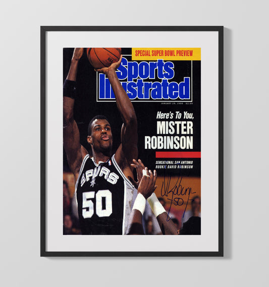 David Robinson Mister Robinson Rookie Sensation SI Cover January 1990 basketball print - 16x20 Gallery Frame wall art