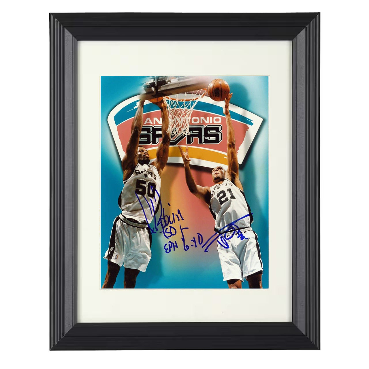 David Robinson and Tim Duncan - Twin Towers Rise 8x10 framed basketball wall art