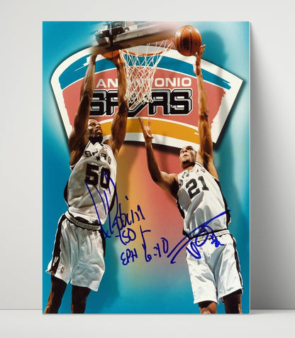 David Robinson and Tim Duncan – Twin Towers Rise - Basketball Wall Art