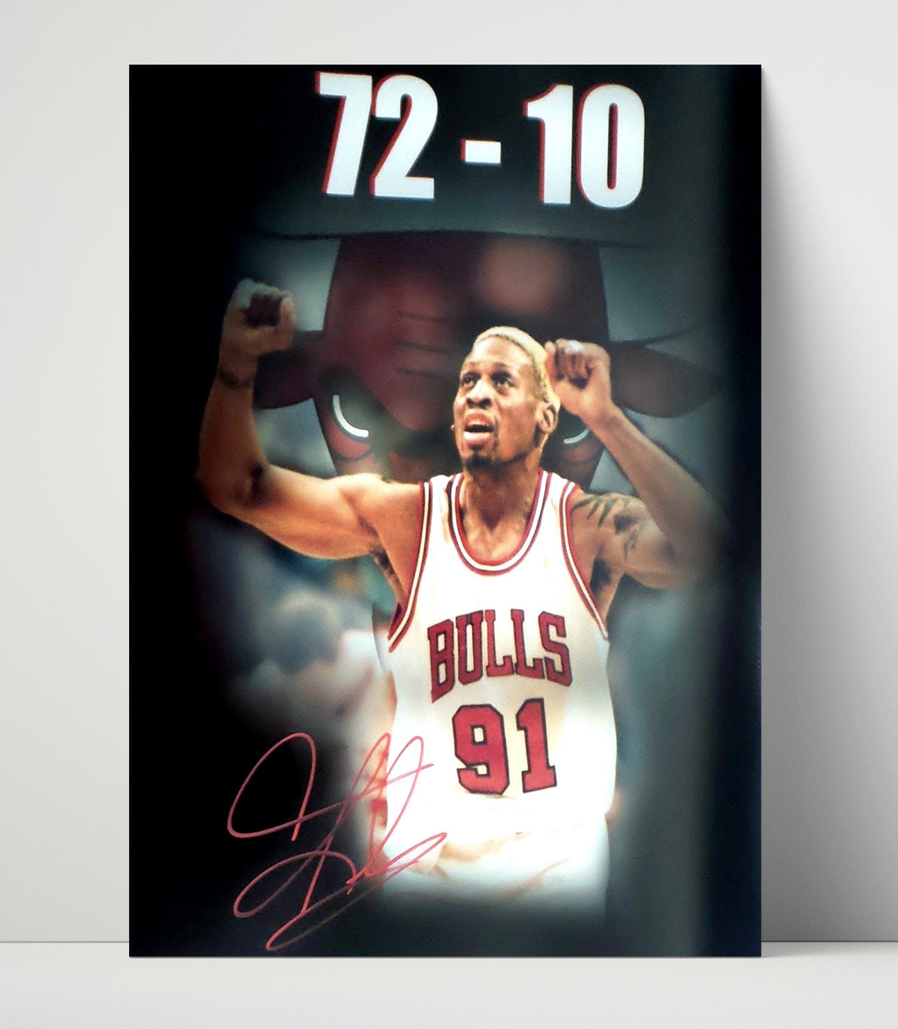 Dennis Rodman 72 10 Bulls Defensive Force basketball print - 16x20 Unframed Print wall art