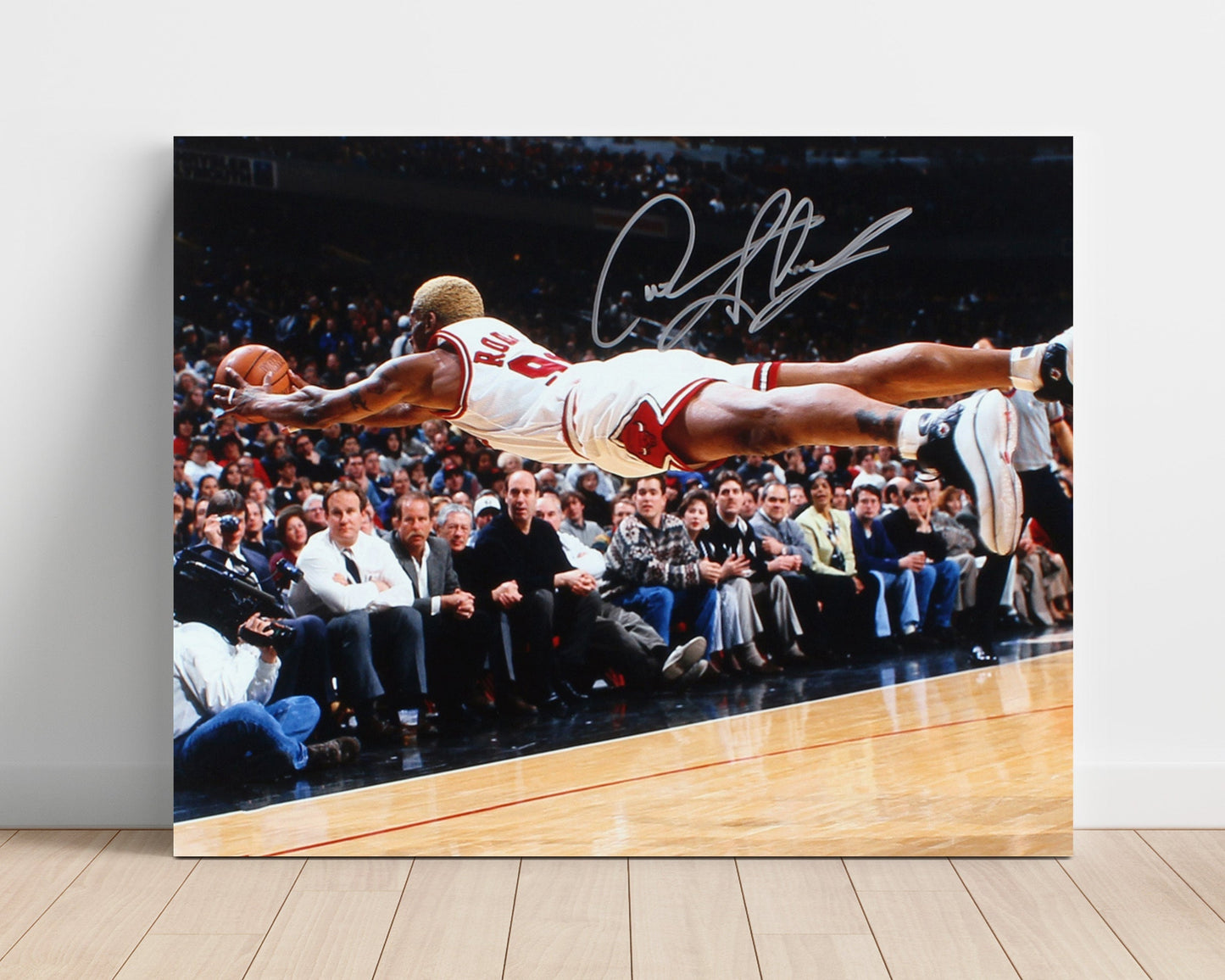 Dennis Rodman Bulls Hustle Dive Play basketball print - 16x20 Unframed Print wall art