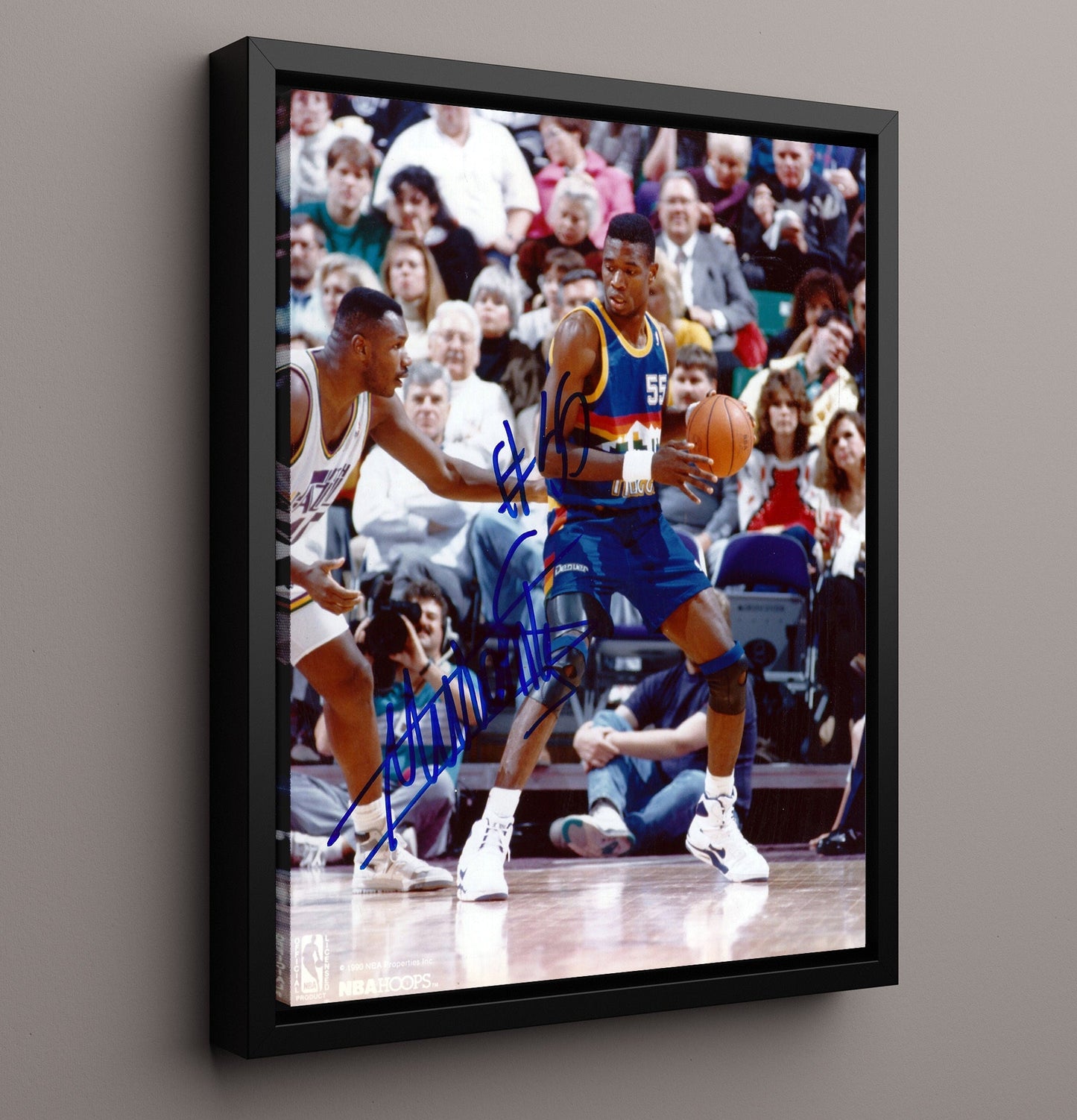 Dikembe Mutombo Denver Defensive Anchor Post Control basketball print - 16x20 Framed Canvas wall art