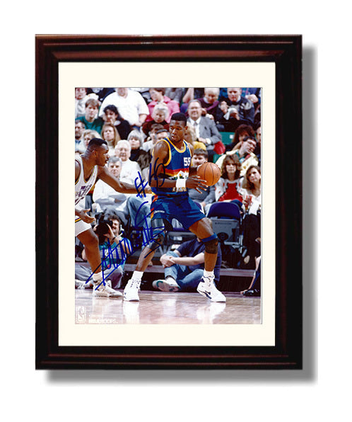 Dikembe Mutombo Denver Defensive Anchor Post Control Basketball Wall Art 8x10 Beveled Frame basketball wall art print
