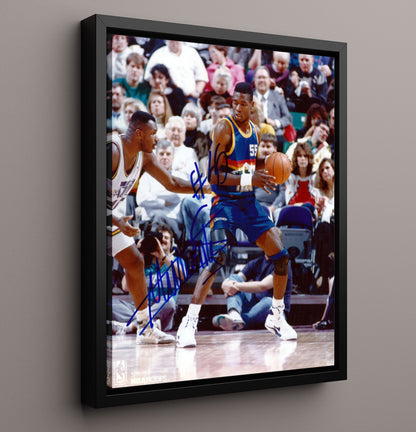 Dikembe Mutombo Denver Defensive Anchor Post Control Basketball Wall Art 16x20 Framed Canvas basketball wall art print