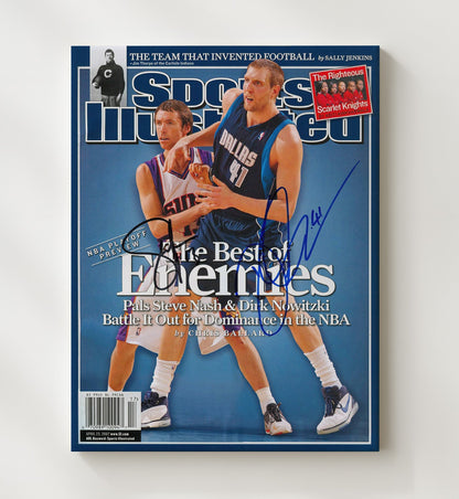 Dirk Nowitzki and Steve Nash Best of Enemies SI Cover Duel Basketball Wall Art 20x24 Canvas basketball wall art print