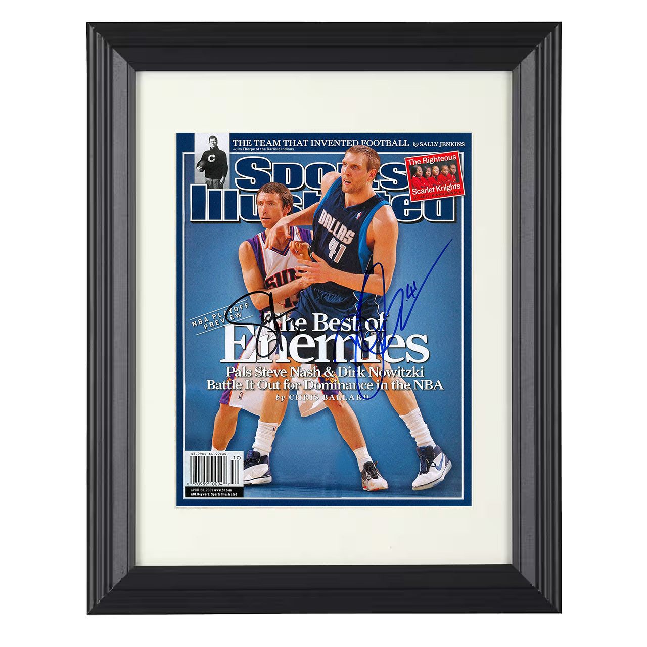 Dirk Nowitzki and Steve Nash - Best of Enemies Duel SI 8x10 framed basketball wall art