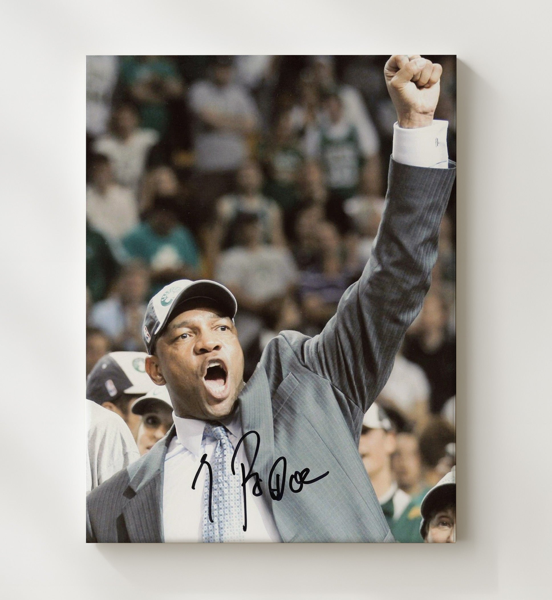 Doc Rivers Championship Clinch Celebration basketball print - 20x24 Canvas wall art