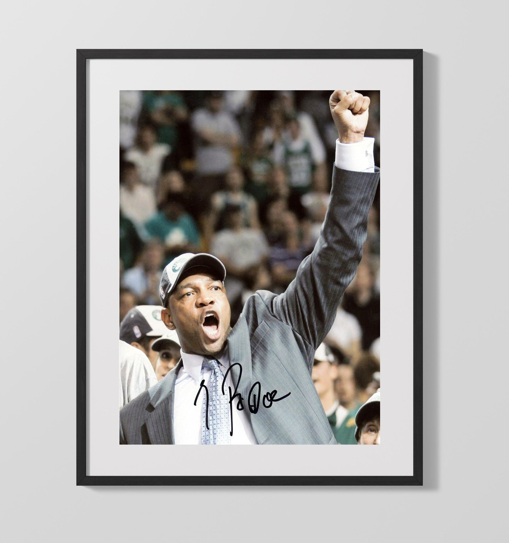 Doc Rivers Championship Clinch Celebration Basketball Wall Art 16x20 Gallery Frame basketball wall art print