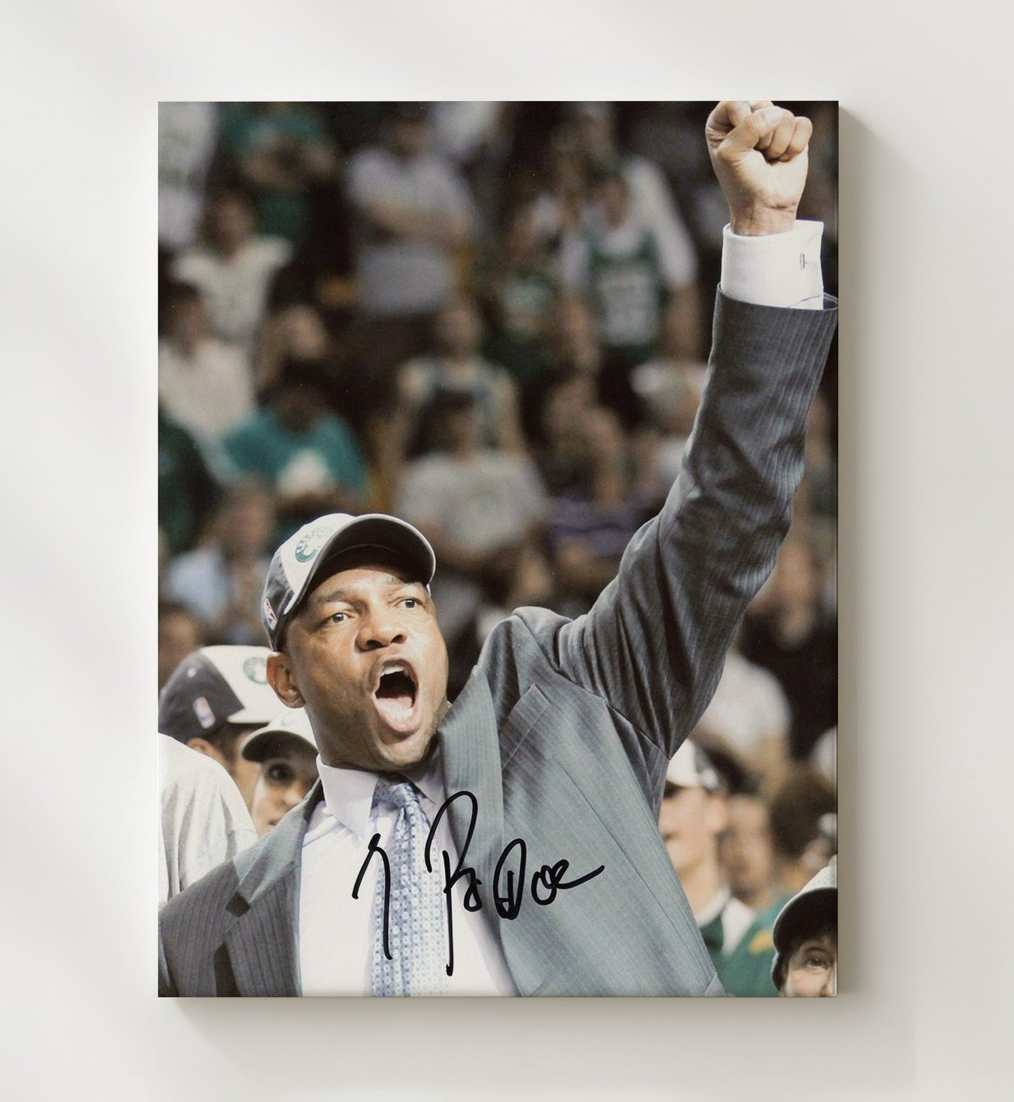 Doc Rivers Championship Clinch Celebration Basketball Wall Art 20x24 Canvas basketball wall art print