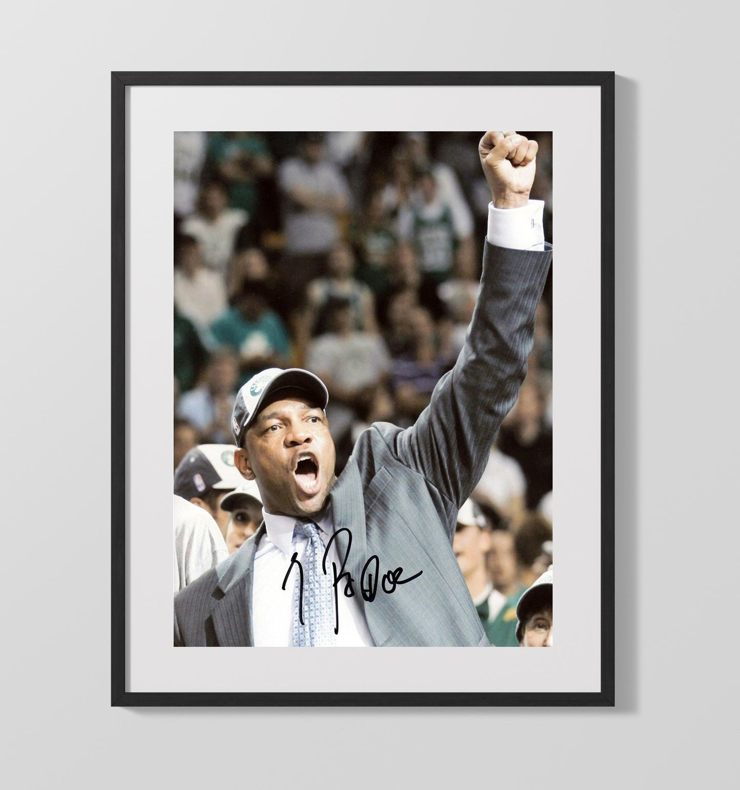 Doc Rivers Championship Clinch Celebration basketball print - 16x20 Gallery Frame wall art