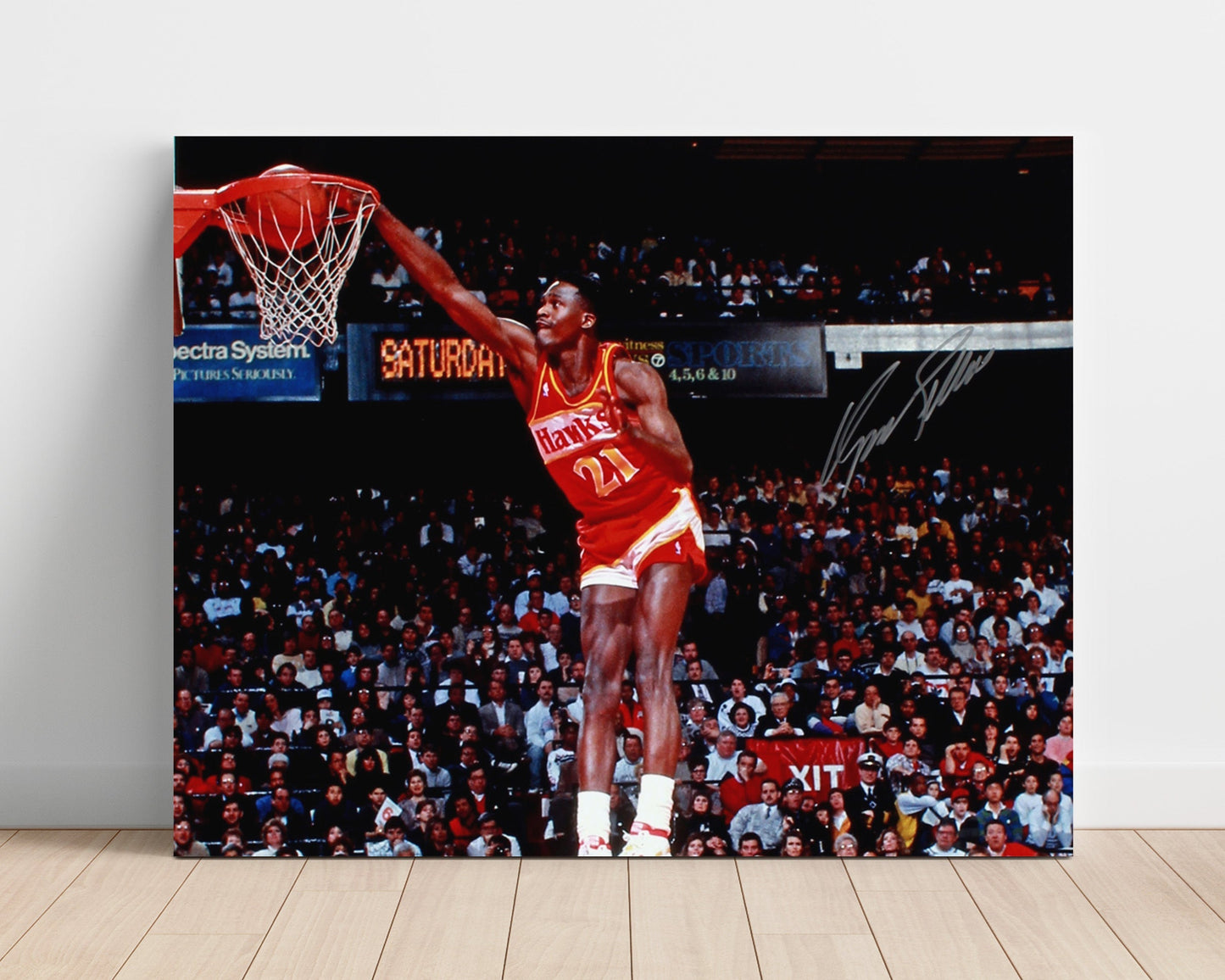 Dominique Wilkins Hawks High Flying Dunk basketball print - 16x20 Unframed Print wall art