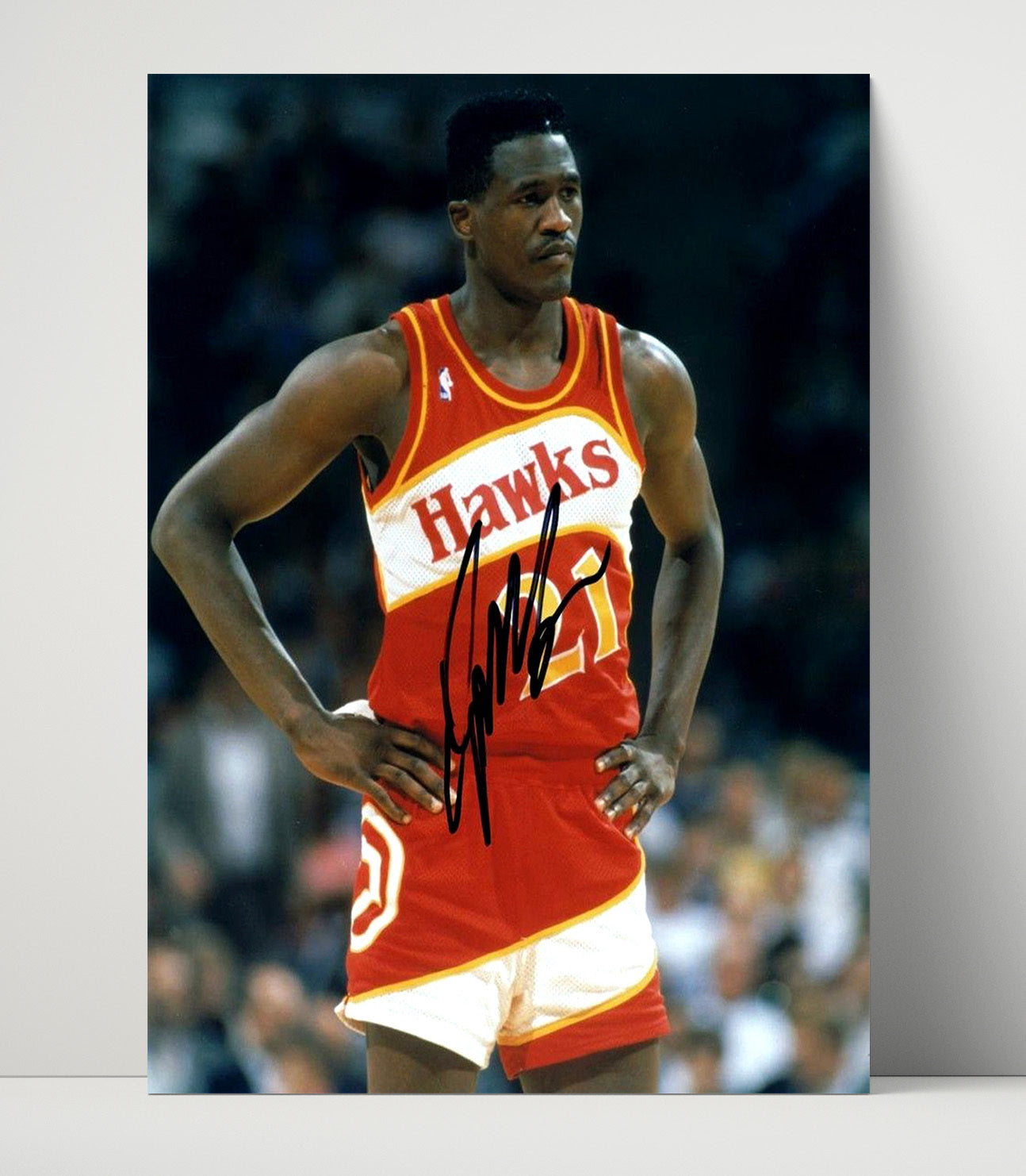 Dominique Wilkins Hawks Human Highlight Game Pause basketball print - 16x20 Unframed Print wall art