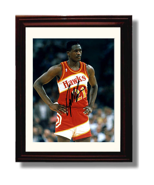 Dominique Wilkins Hawks Human Highlight Game Pause Basketball Wall Art 8x10 Beveled Frame basketball wall art print