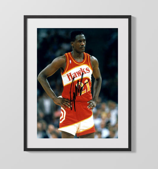 Dominique Wilkins Hawks Human Highlight Game Pause basketball print - 16x20 Gallery Frame wall art