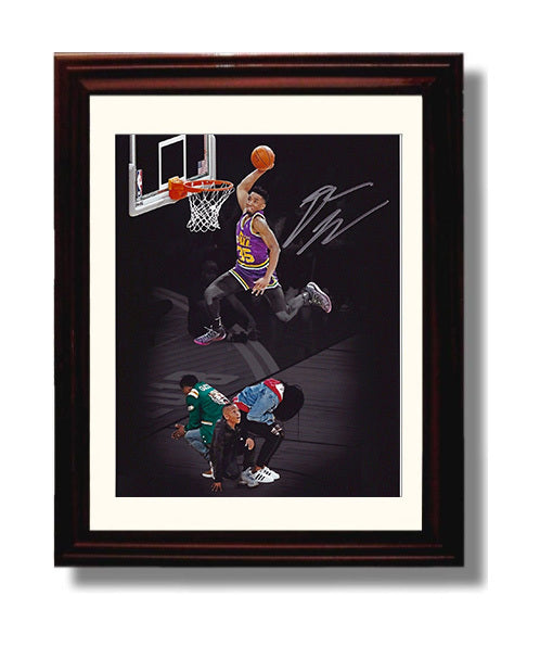 Donovan Mitchell High Rise Power Dunk Spotlight Basketball Wall Art 8x10 Beveled Frame basketball wall art print