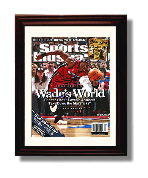 Dwyane Wade 2006 Finals SI Cover Flash vs Dallas Basketball Wall Art 8x10 Beveled Frame basketball wall art print