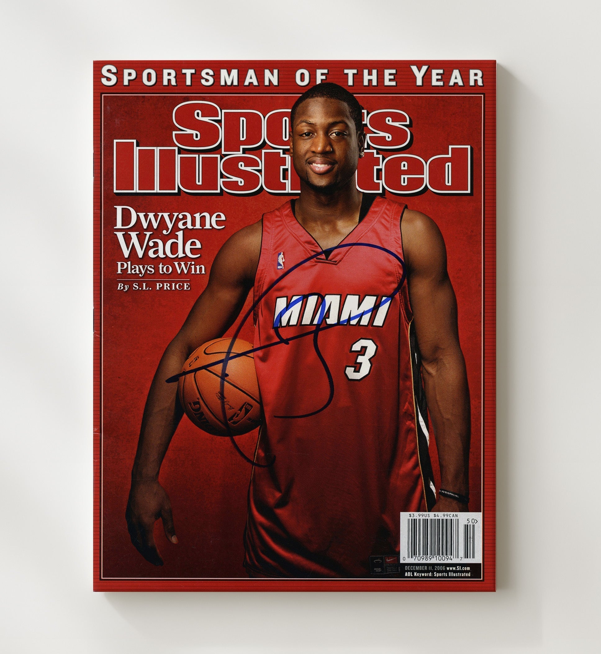Dwyane Wade 2006 SI Sportsman of the Year Cover Basketball Wall Art 20x24 Canvas basketball wall art print