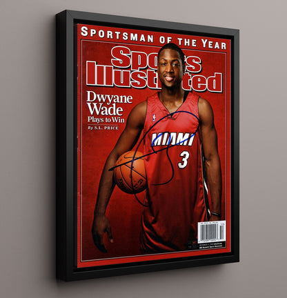 Dwyane Wade 2006 SI Sportsman of the Year Cover Basketball Wall Art 16x20 Framed Canvas basketball wall art print