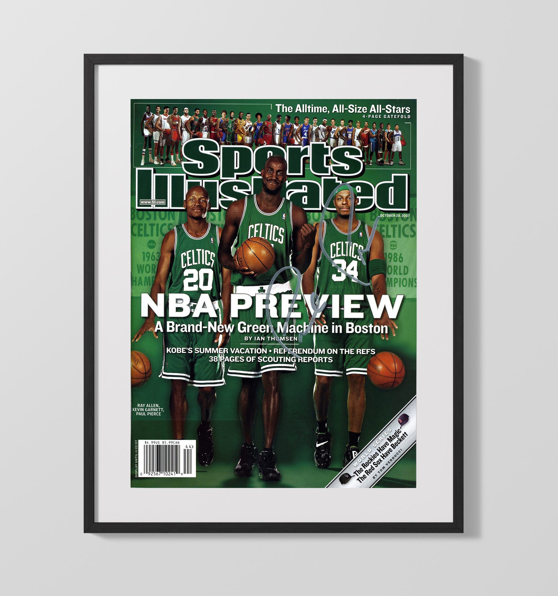 Garnett Pierce and Allen Green Machine SI Cover October 2007 basketball print - 16x20 Gallery Frame wall art