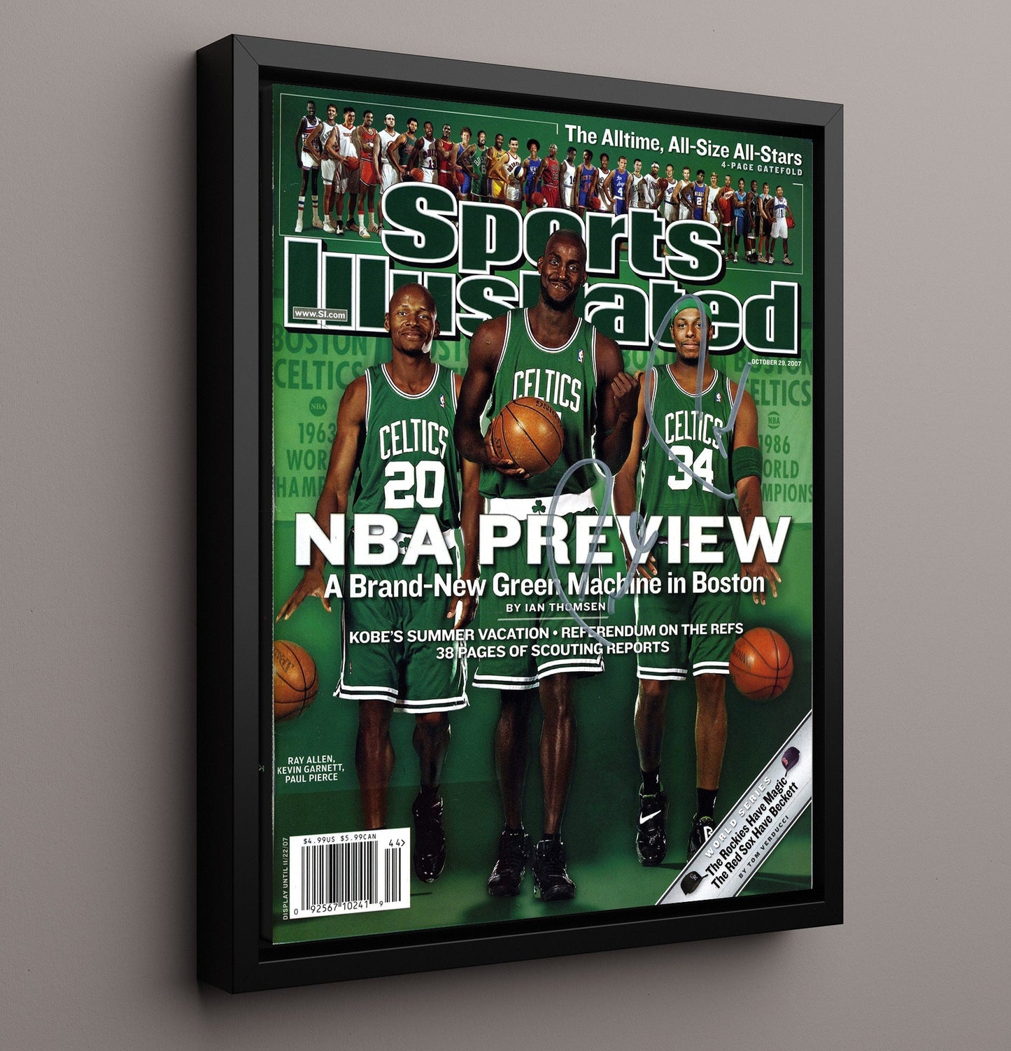 Garnett Pierce and Allen Green Machine SI Cover October 2007 basketball print - 16x20 Framed Canvas wall art