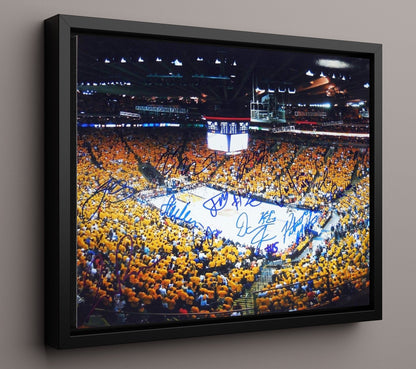 Golden State Warriors 2017 Playoff Run Strength in Numbers Basketball Wall Art 16x20 Framed Canvas basketball wall art print