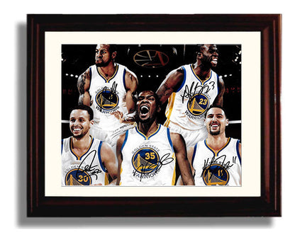 Golden State Warriors Starting Five Strength in Numbers Basketball Wall Art 8x10 Beveled Frame basketball wall art print
