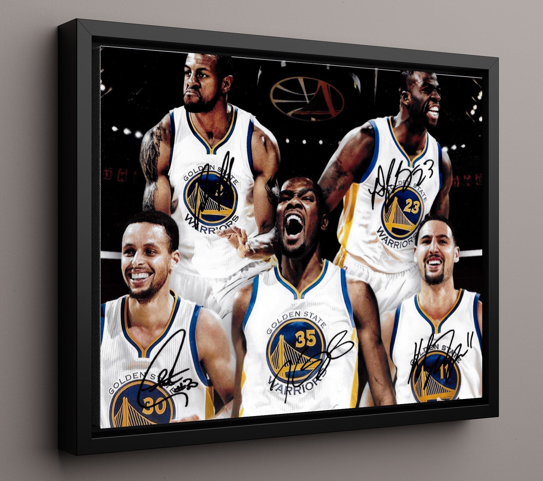 Golden State Warriors Starting Five Strength in Numbers Basketball Wall Art 16x20 Framed Canvas basketball wall art print