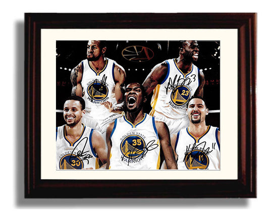 Golden State Warriors Starting Five Strength in Numbers Basketball Wall Art 8x10 Beveled Frame basketball wall art print