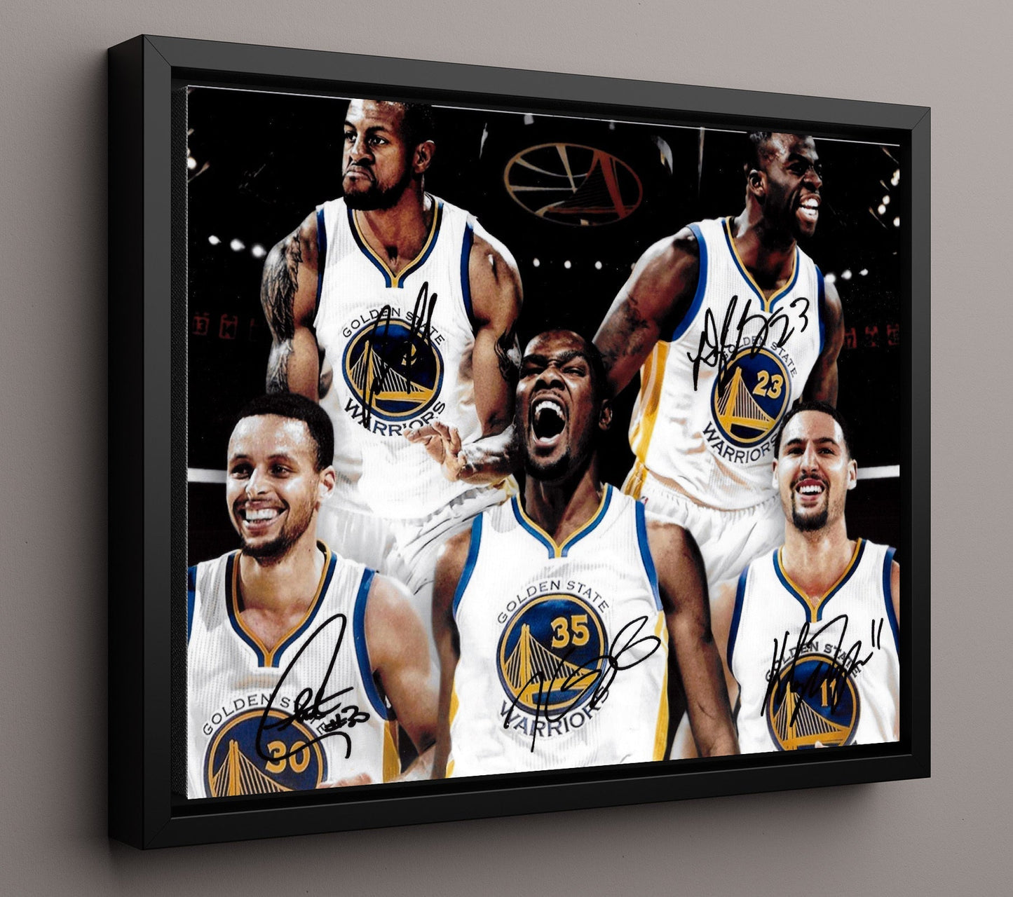 Golden State Warriors Starting Five Strength in Numbers basketball print - 16x20 Framed Canvas wall art