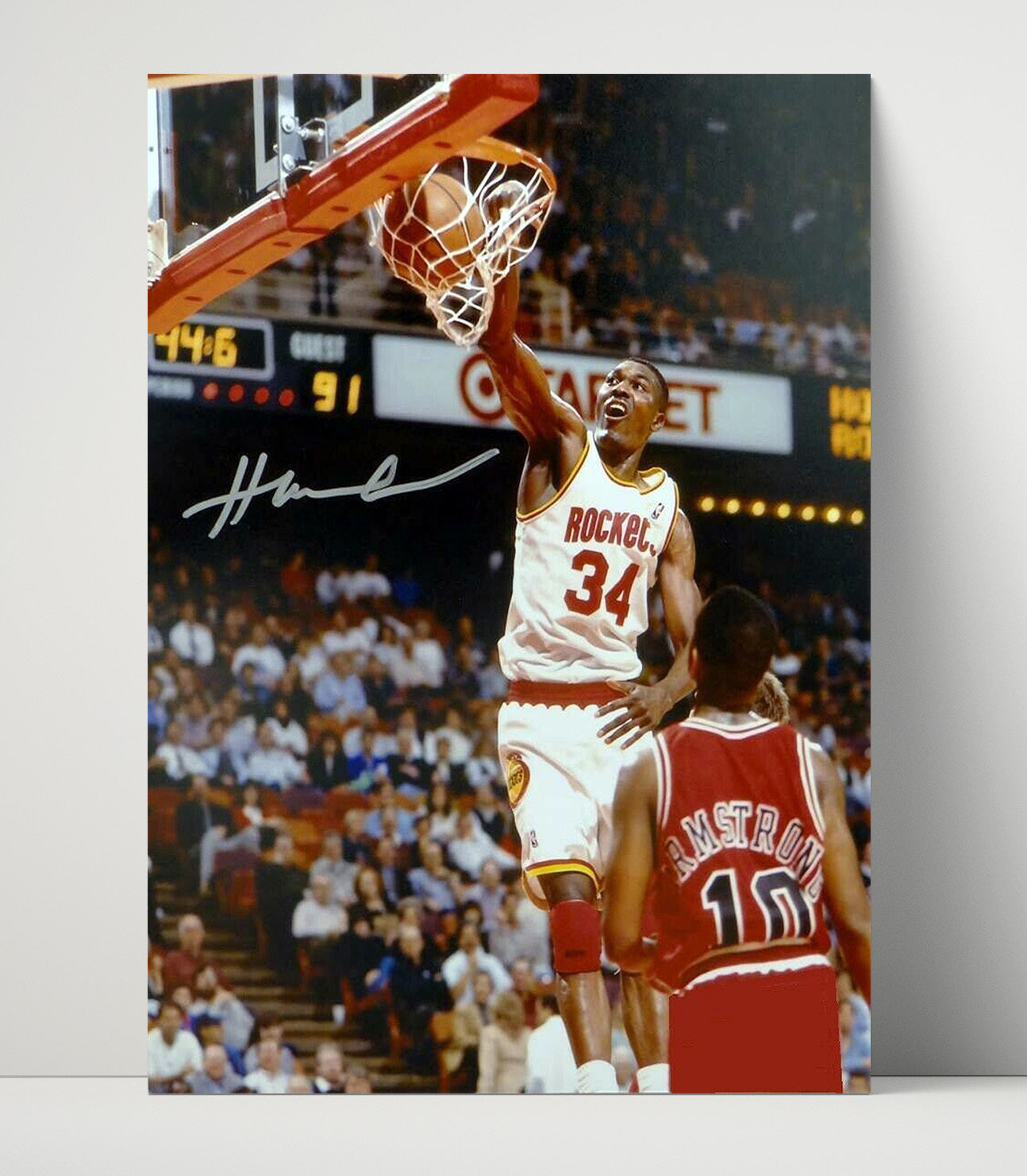 Hakeem Olajuwon Houston Dream Shake Rim Assault basketball print - 16x20 Unframed Print wall art