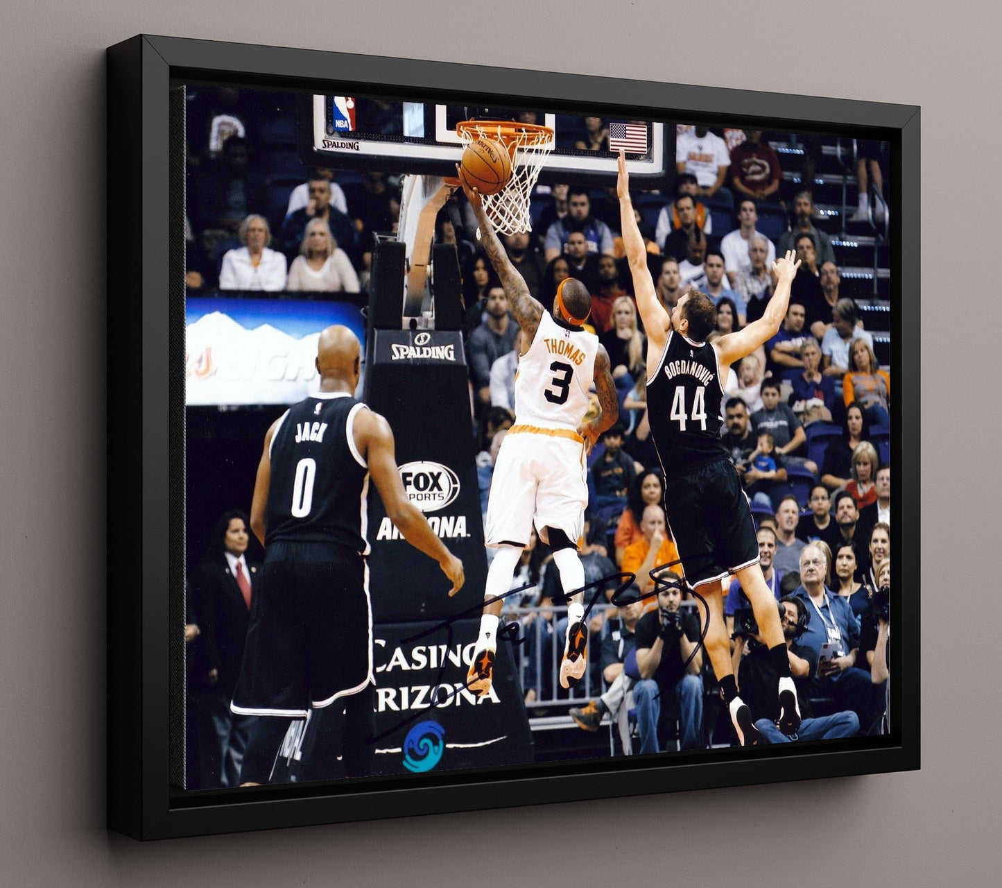 Isaiah Thomas Suns Layup Drive Basketball Wall Art 16x20 Framed Canvas basketball wall art print