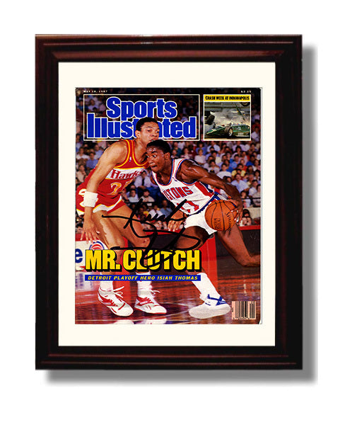 Isiah Thomas 1987 SI Cover Mr Clutch Detroit Playoff Run Basketball Wall Art 8x10 Beveled Frame basketball wall art print