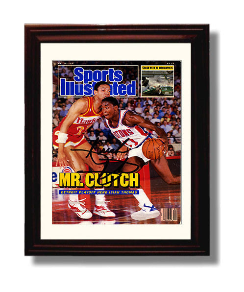 Isiah Thomas 1987 SI Cover Mr Clutch Detroit Playoff Run Basketball Wall Art 8x10 Beveled Frame basketball wall art print