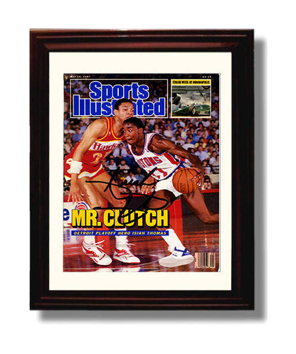 Isiah Thomas 1987 SI Cover Mr Clutch Detroit Playoff Run Basketball Wall Art 8x10 Beveled Frame basketball wall art print