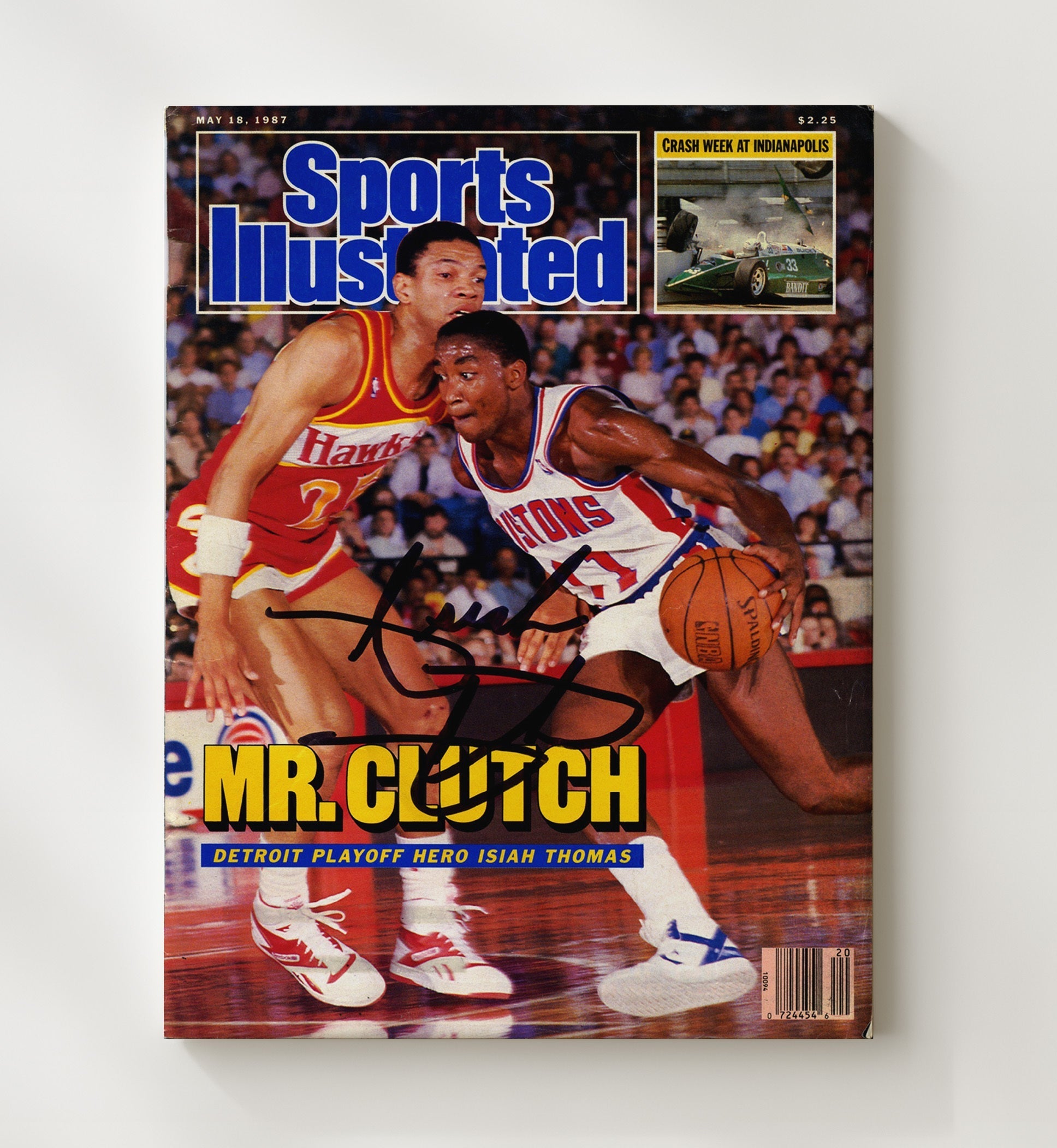 Isiah Thomas 1987 SI Cover Mr Clutch Detroit Playoff Run basketball print - 20x24 Canvas wall art