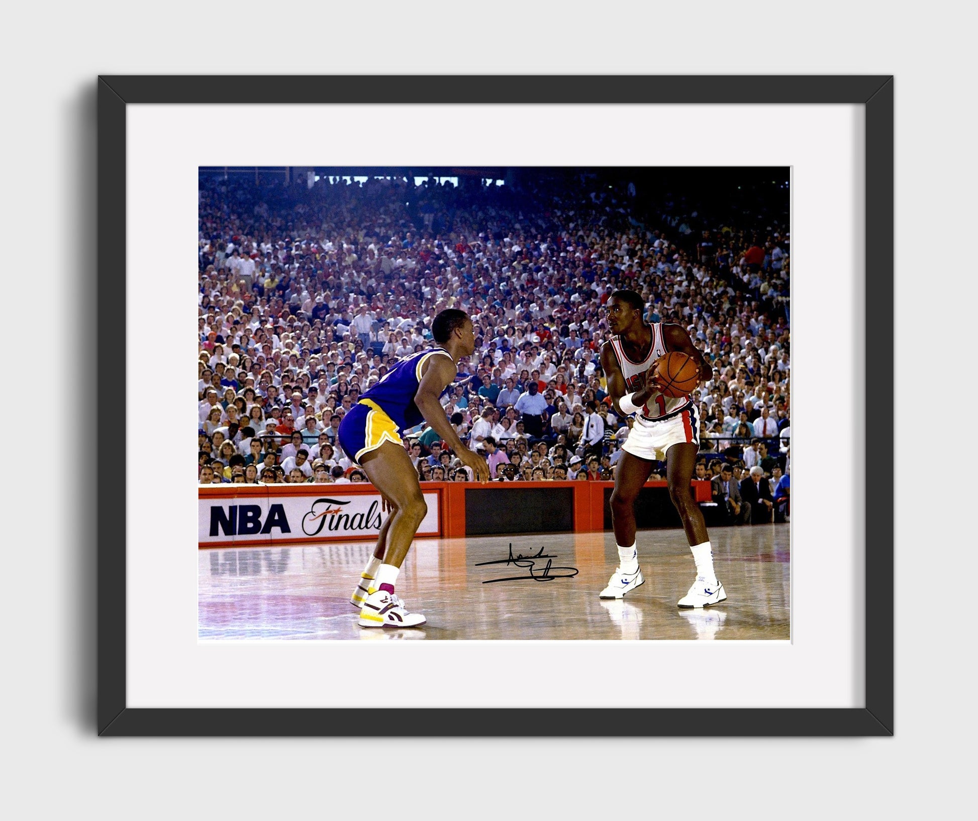 Isiah Thomas Pistons Finals Leader basketball print - 16x20 Gallery Frame wall art