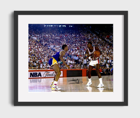 Isiah Thomas Pistons Finals Leader basketball print - 16x20 Gallery Frame wall art