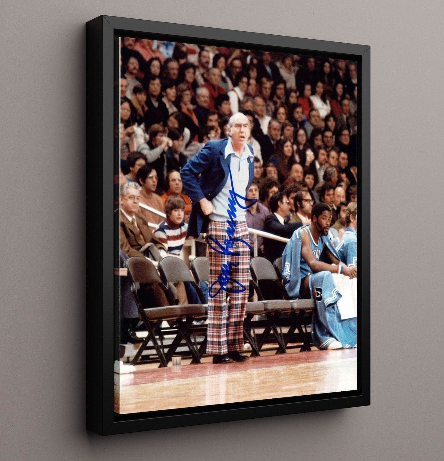 Jack Ramsay Blazers Sideline Command basketball print - 16x20 Framed Canvas wall art