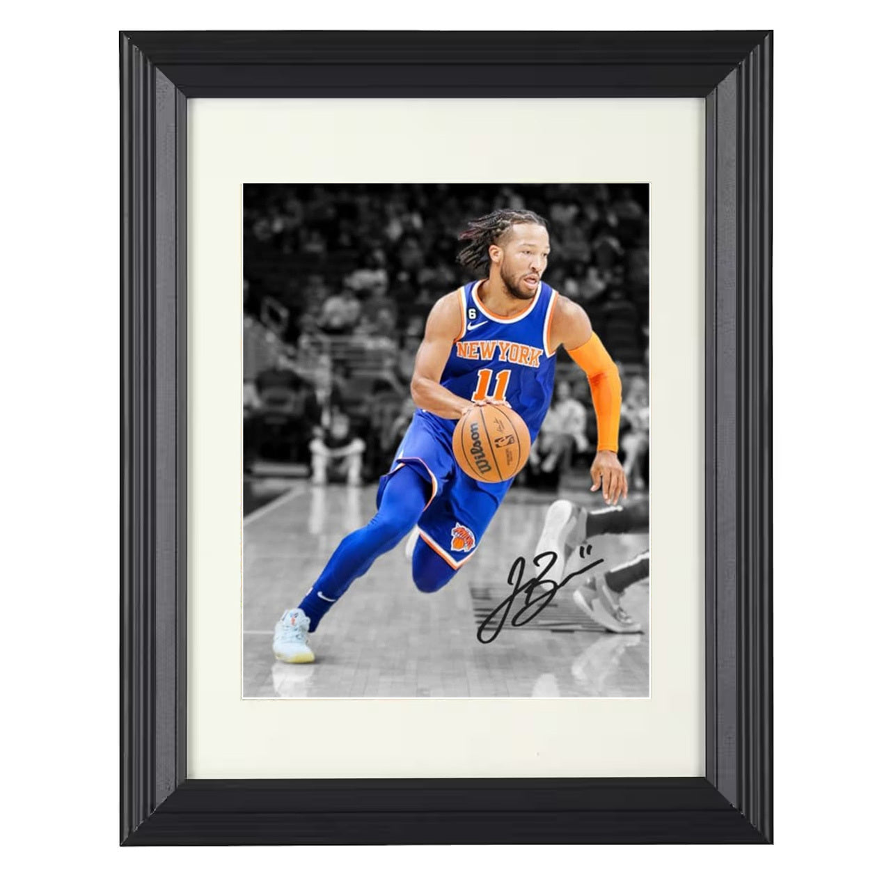 Jalen Brunson - Running Toward History 8x10 framed basketball wall art