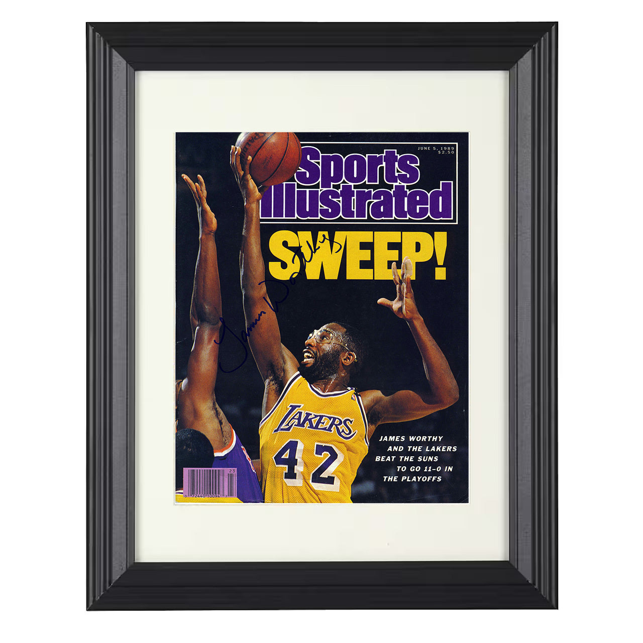 James Worthy Sweep Los Angeles Playoff Dominance SI Cover June 1989 basketball print - 8x10 Beveled Frame wall art