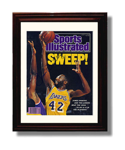 James Worthy Sweep Los Angeles Playoff Dominance SI Cover June 1989 Basketball Wall Art 8x10 Beveled Frame basketball wall art print