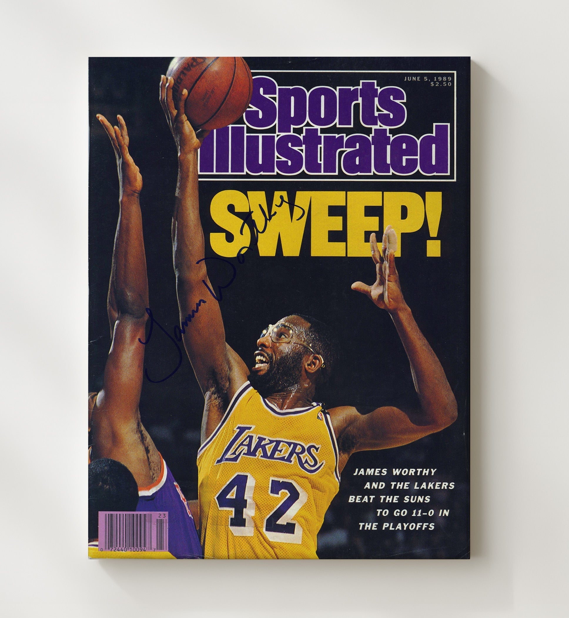James Worthy Sweep Los Angeles Playoff Dominance SI Cover June 1989 basketball print - 20x24 Canvas wall art