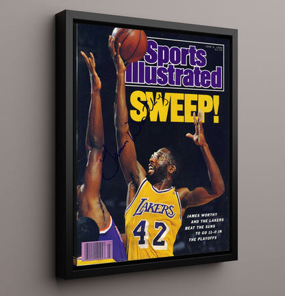 James Worthy Sweep Los Angeles Playoff Dominance SI Cover June 1989 Basketball Wall Art 16x20 Framed Canvas basketball wall art print