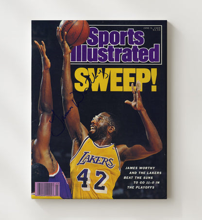 James Worthy Sweep Los Angeles Playoff Dominance SI Cover June 1989 Basketball Wall Art 20x24 Canvas basketball wall art print