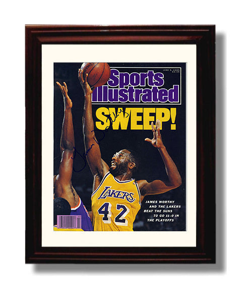 James Worthy Sweep Los Angeles Playoff Dominance SI Cover June 1989 Basketball Wall Art 8x10 Beveled Frame basketball wall art print