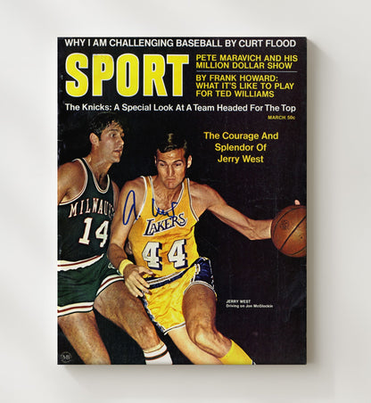 Jerry West 1966 SI Cover Lakers Backcourt Brilliance Basketball Wall Art 20x24 Canvas basketball wall art print